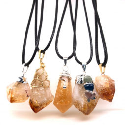 Parcel 5 x Citrine Lovers Terminated point Pendants - BR 1333