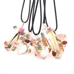Parcel 5 x Colorful Crystal Terminated Point Pendant BR 794 | Himalayan Salt Factory