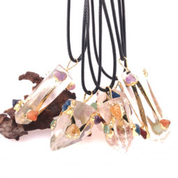 Parcel 5 x Colorful Crystal Terminated Point Pendant BR 794 | Himalayan Salt Factory