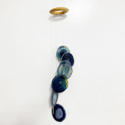 Agate Wind Chime - Blue - Large 13 Wind Chime Brazil Agate Blue Slices - LG | Himalayan Salt Factory