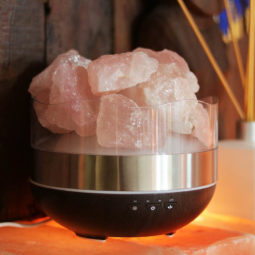 Rose Quartz Diffuser Humidifier - Rough Stones | Himalayan Salt Factory