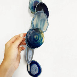 Agate Wind Chime - Blue - Large 10 Wind Chime Brazil Agate Blue Slices – LG