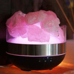Rose Quartz Diffuser Humidifier - Rough Stones | Himalayan Salt Factory