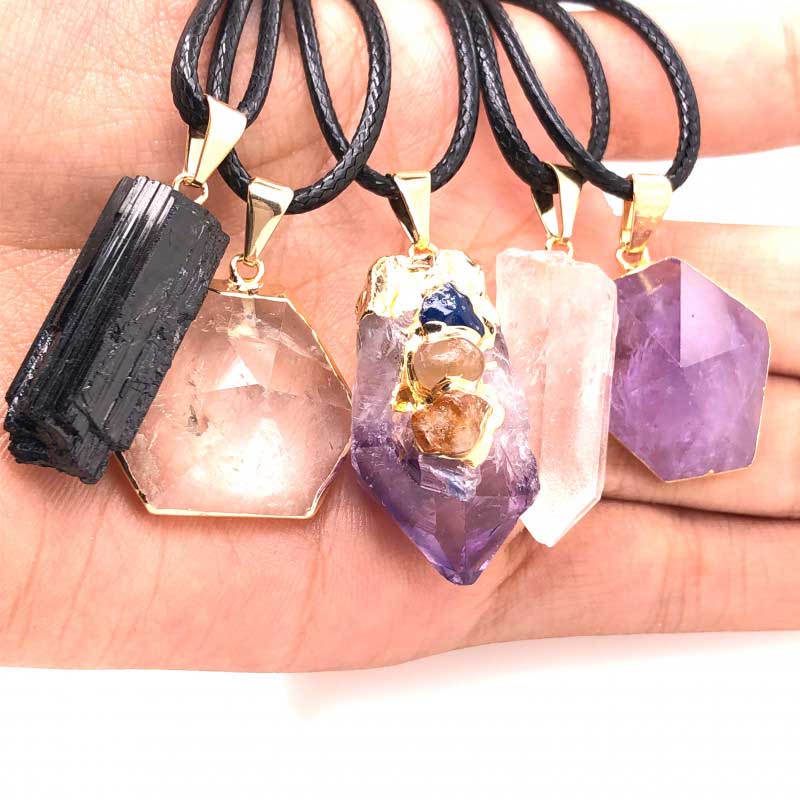 5 pcs Amethyst Crystal lovers pendants BR 2303 5 5 pcs Amethyst Crystal lovers pendants BR 2303 | Himalayan Salt Factory