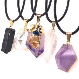 5 pcs Amethyst Crystal lovers pendants BR 2303 | Himalayan Salt Factory