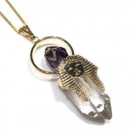 Pharaoh Crystal Terminated Point & Amethyst - Pendant Br 2089 | Himalayan Salt Factory