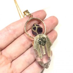 Pharaoh Crystal Terminated Point & Amethyst - Pendant Br 2089 | Himalayan Salt Factory