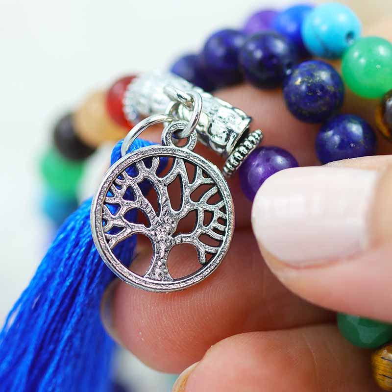 Prayer Beads Lapis and Gemstones Tree of life CF 479 6 Prayer Beads Lapis and Gemstones Tree of life CF 479 | Himalayan Salt Factory