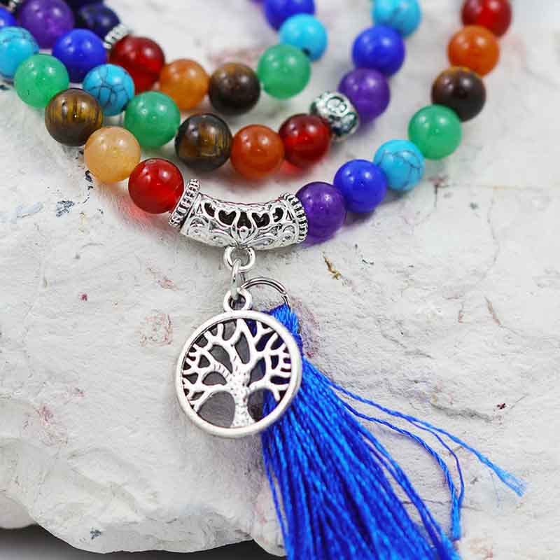 Prayer Beads Lapis and Gemstones Tree of life CF 479 4 Prayer Beads Lapis and Gemstones Tree of life CF 479 | Himalayan Salt Factory