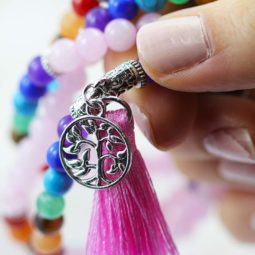 Prayer Beads Rose Quartz and Gemstones Tree of life CF 490 11 Prayer Beads Rose Quartz and Gemstones Tree of life CF 490 | Himalayan Salt Factory