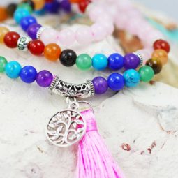 Prayer Beads Rose Quartz and Gemstones Tree of life CF 490 9 Prayer Beads Rose Quartz and Gemstones Tree of life CF 490 | Himalayan Salt Factory