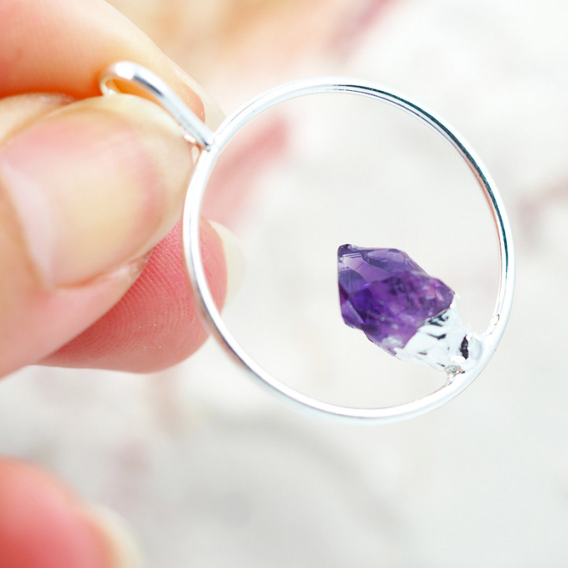 Raw Beautiful Amethyst Pendant BR 327 3 Raw Beautiful Amethyst Pendant BR 327 | Himalayan Salt Factory