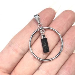 Raw Black Tourmaline Earth round Pendant BR 2040 6 Raw Black Tourmaline Earth round Pendant BR 2040 | Himalayan Salt Factory