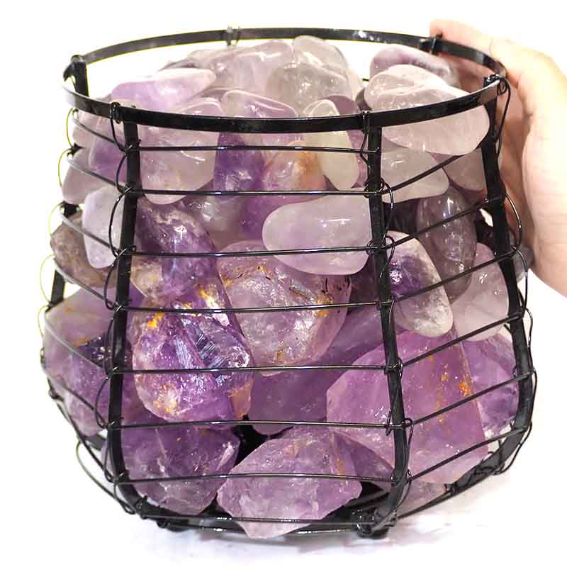 Amethyst Crystal Double Rock and Gemstones Freedom Capsule Lamp 5 Amethyst Crystal Double Rock and Gemstones Freedom Capsule Lamp | Himalayan Salt Factory