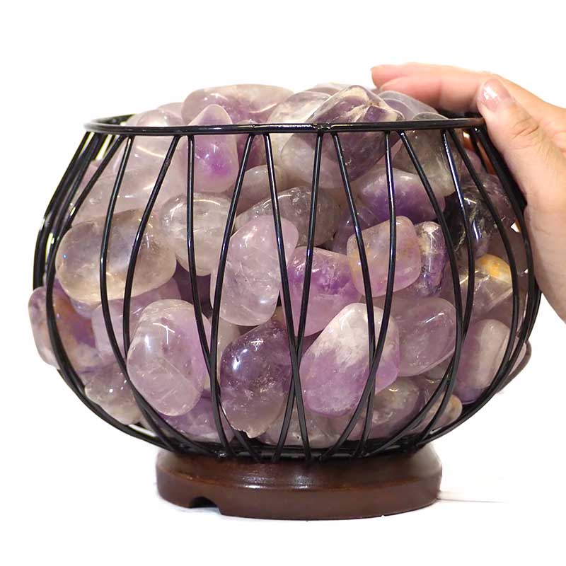 Amethyst Tumbled Crystal Gemstones Freedom Amore Lamp 5 Amethyst Crystal Gemstones Freedom Amore Lamp | Himalayan Salt Factory