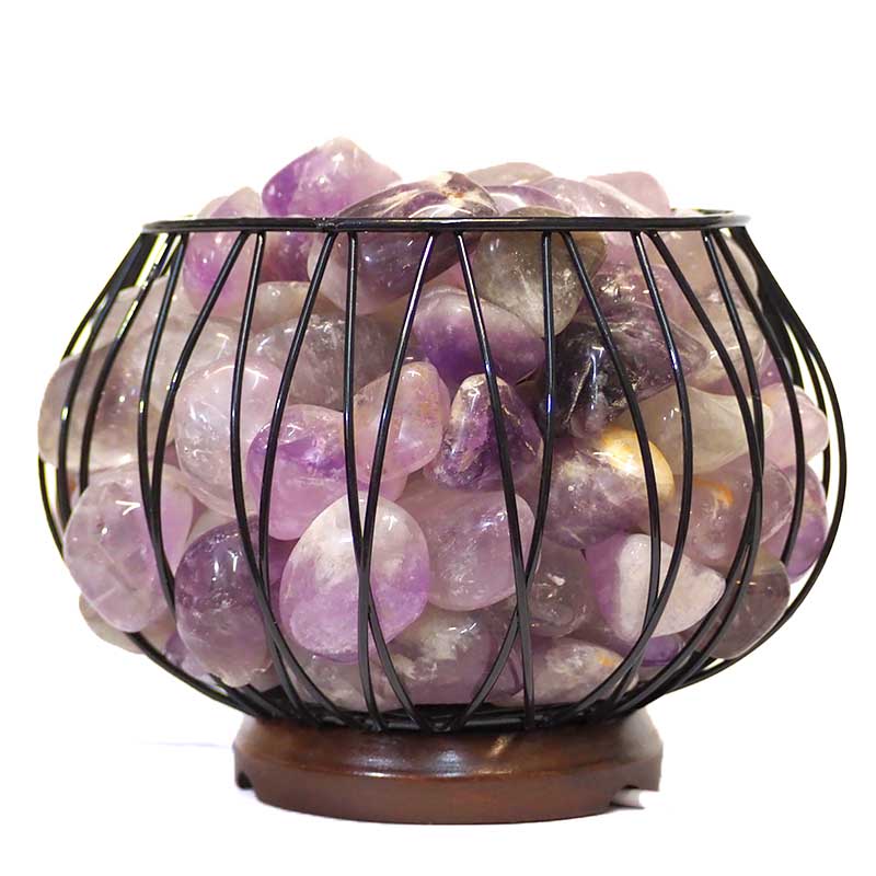 Amethyst Tumbled Crystal Gemstones Freedom Amore Lamp 3 Amethyst Crystal Gemstones Freedom Amore Lamp | Himalayan Salt Factory
