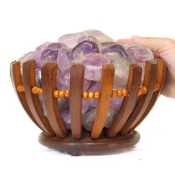 Amethyst Crystal Gemstones Freedom Basket Lamp | Himalayan Salt Factory