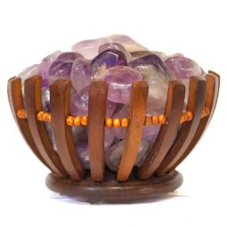 Amethyst Crystal Gemstones Freedom Basket Lamp | Himalayan Salt Factory
