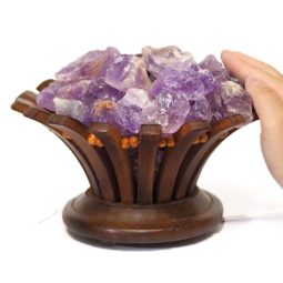 Amethyst Crystal Rock Lotus Lamp 7 Amethyst Crystal Rock Lotus Lamp | Himalayan Salt Factory