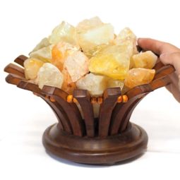Citrine Crystal Rock Lotus Lamp 7 Citrine Crystal Rock Lotus Lamp | Himalayan Salt Factory