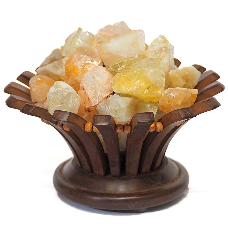 Citrine Crystal Rock Lotus Lamp 3 Citrine Crystal Rock Lotus Lamp | Himalayan Salt Factory