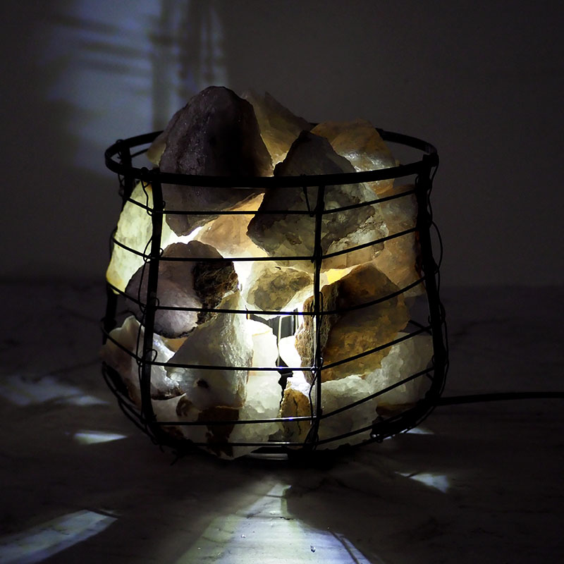 Rough Crystal Rock Relaxing Capsule Lamp - LED Bulb 3 Clear Crystal Capsule Lamp at Night | Himalayan Salt Factory