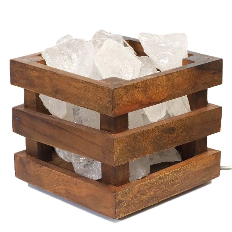 Clear Quartz Rocks Cubic Lamp 2 Clear Quartz Rocks Cubie Lamp | Himalayan Salt Factory