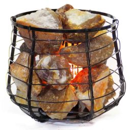 Golden Crystal Rocks Relaxing Capsule Lamp | Himalayan Salt Factory
