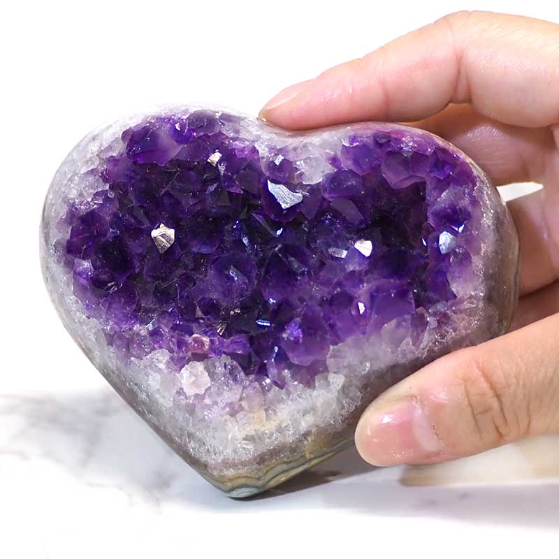 Natural Amethyst Druze Heart DS50 4 Natural Amethyst Druze Heart DS50-1 | Himalayan Salt Factory
