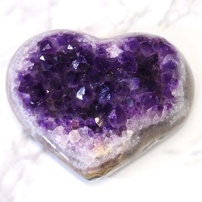 Natural Amethyst Druze Heart DS50 5 Natural Amethyst Druze Heart DS50-2 | Himalayan Salt Factory