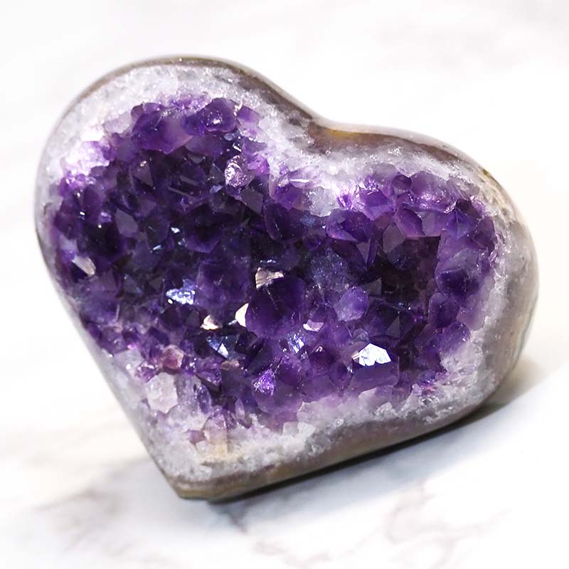 Natural Amethyst Druze Heart DS50 3 Natural Amethyst Druze Heart DS50 | Himalayan Salt Factory