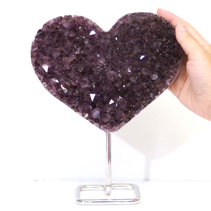 1.65kg Natural Amethyst Druze Heart DS54 5 Natural Amethyst Druze Heart DS54-1 | Himalayan Salt Factory