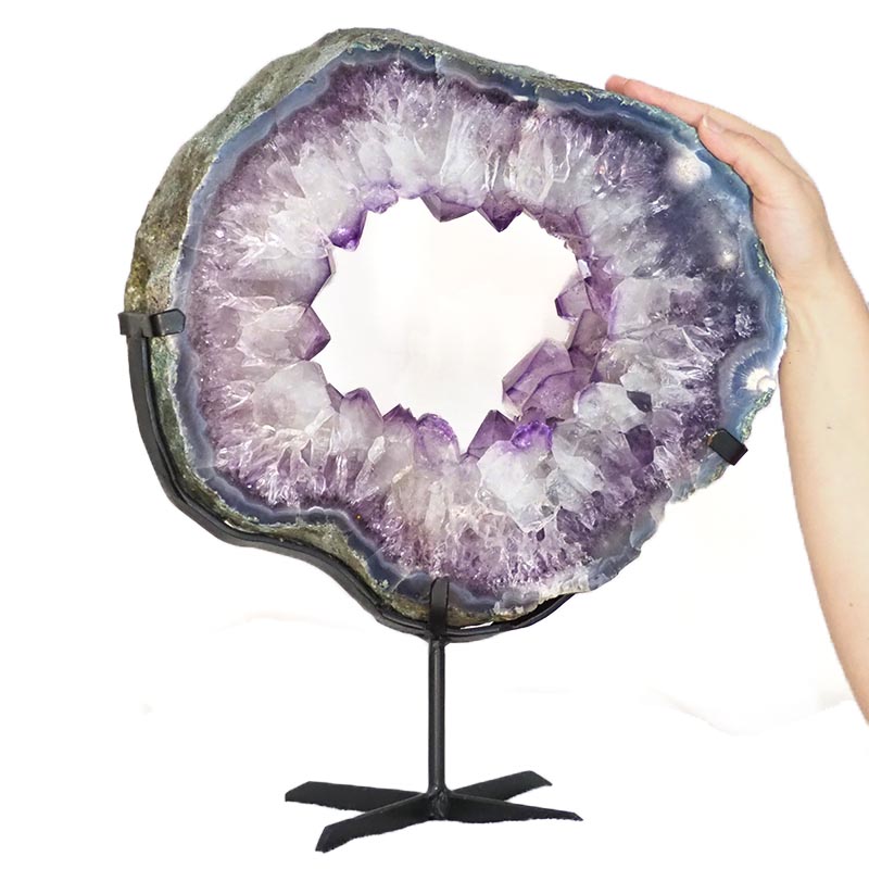 7.5kg Natural Brazil Amethyst Geode Slice DS137 4 Natural Brazil Amethyst Geode Slice DS137-1 | Himalayan Salt Factory