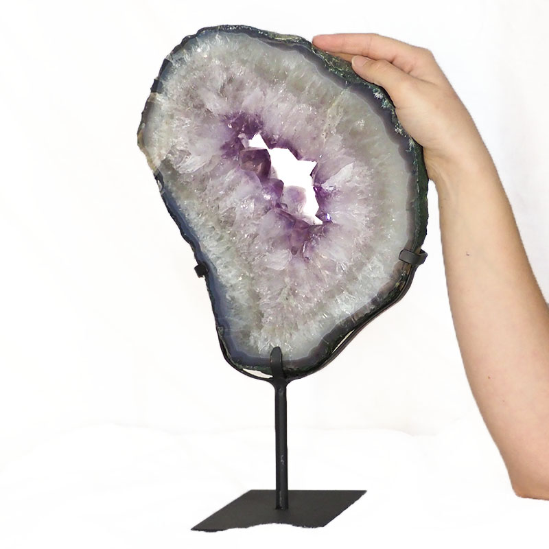 3.65kg Natural Brazil Amethyst Geode Slice DS140 4 Natural Brazil Amethyst Geode Slice DS140-2 | Himalayan Salt Factory