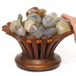 River Jasper Gemstones Lotus Lamp | Himalayan Salt Factory