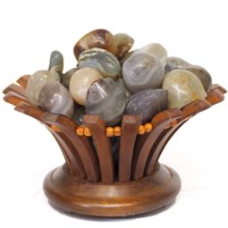 River Jasper Gemstones Lotus Lamp | Himalayan Salt Factory