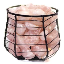 Rose Quartz Crystal Double Rock and Gemstones Love Capsule Lamp | Himalayan Salt Factory