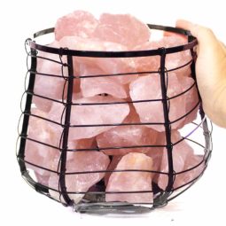 Rose Quartz Crystal Rock Love Capsule Lamp | Himalayan Salt Factory