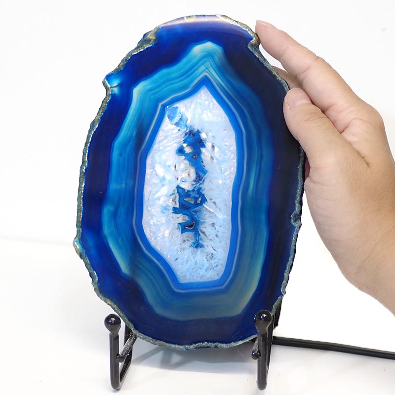 Sliced Brazilian Crystal Agate Lamp S259 5 Sliced Brazilian Crystal Agate Lamp S259 | Himalayan Salt Factory