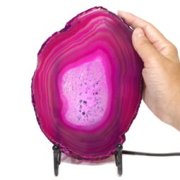 Sliced Brazilian Crystal Agate Lamp S267 | Himalayan Salt Factory
