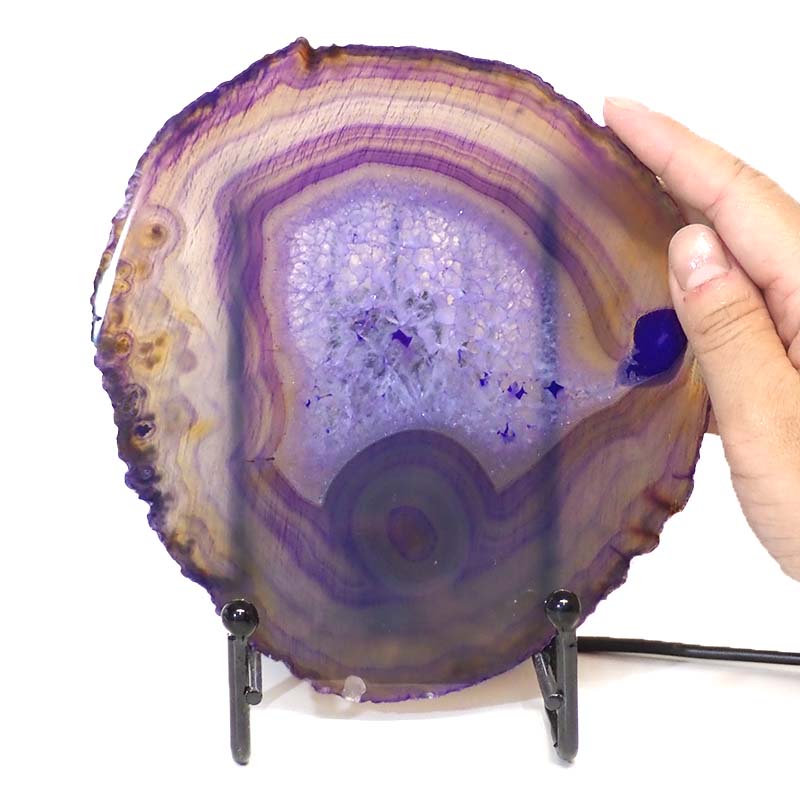 Sliced Brazilian Crystal Agate Lamp S315 5 Sliced Brazilian Crystal Agate Lamp S315-1 | Himalayan Salt Factory