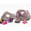 2 Amethyst Tealight Candle Holder Set J283 | Himalayan Salt Factory