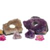 2 Amethyst Tealight Candle Holder Set J284 | Himalayan Salt Factory