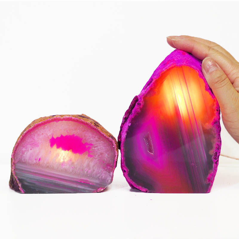 2.08kg Agate Crystal Lamp Set 2 Pieces S443 4 Agate Crystal Lamp Set 2 Pieces S443-1 | Himalayan Salt Factory