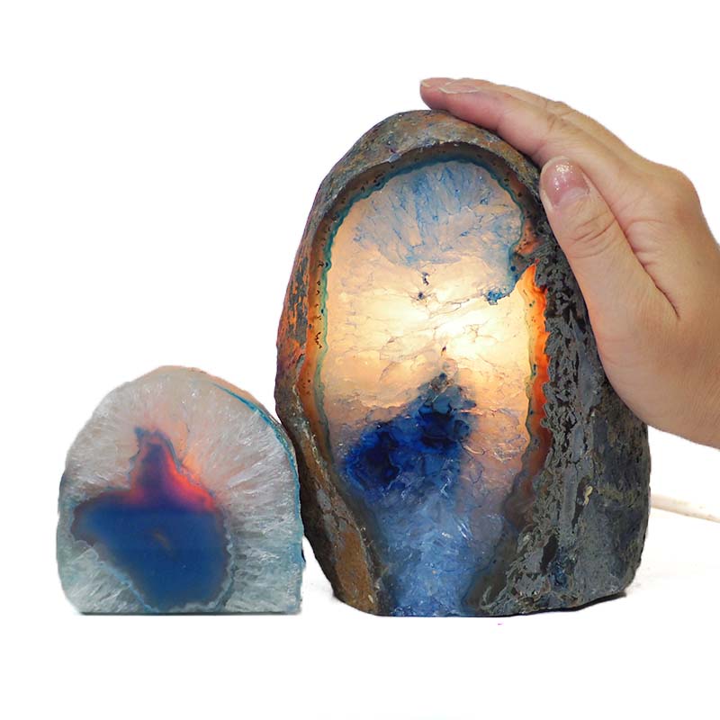 3kg Agate Crystal Lamp Set 2 Pieces S451 4 Agate Crystal Lamp Set 2 Pieces S451-1 | Himalayan Salt Factory