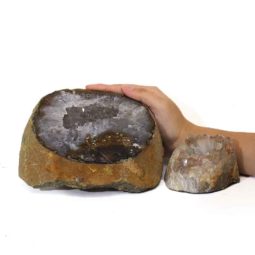2kg Agate Crystal Specimen with Tea Light Candle Holder DJ401 5 Agate Crystal Specimen with Tea Light DJ401-1 | Himalayan Salt Factory