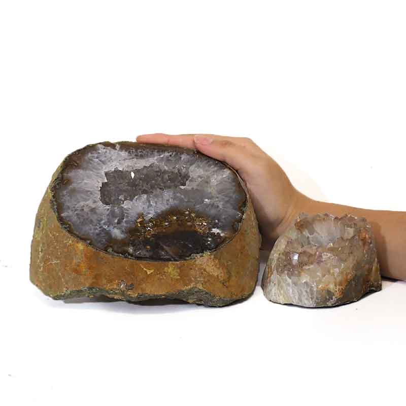 2kg Agate Crystal Specimen with Tea Light Candle Holder DJ401 4 Agate Crystal Specimen with Tea Light DJ401-1 | Himalayan Salt Factory