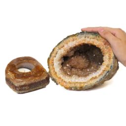 2kg Agate Crystal Specimen with Tea Light Candle Holder DJ402 5 Agate Crystal Specimen with Tea Light DJ402-1 | Himalayan Salt Factory