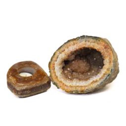Agate Crystal Specimen with Tea Light DJ402 | Himalayan Salt Factory