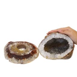 1.6kg Agate Crystal Specimen with Tea Light Candle Holder DJ404 5 Agate Crystal Specimen with Tea Light DJ404-1 | Himalayan Salt Factory